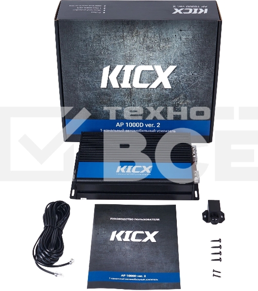 Усилитель автомобильный Kicx AP 1000D ver.2 одноканальный