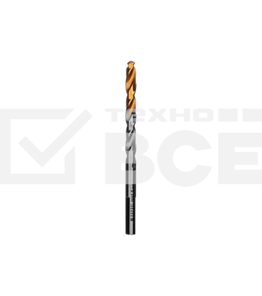 Сверло спиральное по металлу Denzel 6 x 93мм, Р6М5, Golden Tip