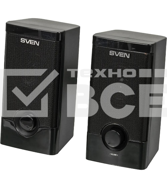Колонки Sven 318 черный USB-порт ПК, ноутбука или адаптер 5V DC