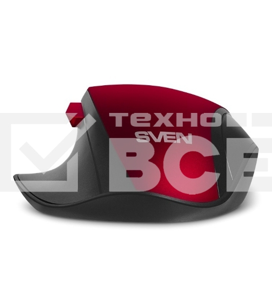 Мышь беспроводная SVEN RX-525SW красная (бесшумн. кл., 5+1кл. 600-1400DPI, Soft-touch, блист.)