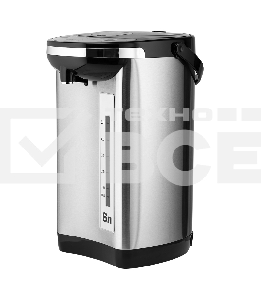 Термопот Centek CT-1084 сталь, 6.0 л, 750 Вт, 2 способа подачи воды, двойная защита от перегрева