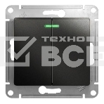 Механизм выключателя 2-кл. СП Glossa 10А IP20 10AX с подсветкой антрацит SchE GSL000753, фото3