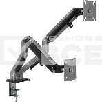 Кронштейн для мониторов Ultramounts UM735BL черный/серый 17'-27' макс.7кг крепление к столешнице поворот и наклон, фото 1