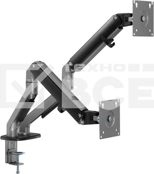 Кронштейн для мониторов Ultramounts UM735BL черный/серый 17'-27' макс.7кг крепление к столешнице поворот и наклон