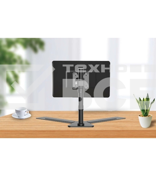 Настольная подставка для одного монитора 14'-32', VESA 75x75, 100x100, макс. нагрузка 10 кг, наклон -30°/+30°, поворот -90°/+90°, вращение 360°, черный