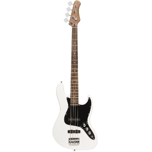 Бас-гитара STAGG SBJ-30 WHB 4-х струнная форма Jazz Bass, корпус павловния, гриф клен, накладка грифа палисандр, 20 ладов, мензура 867 мм, колки никелированные, бридж JB Classic, звукосниматели 2xJB, регуляторы 2x громкости, 1x тона, цвет белый