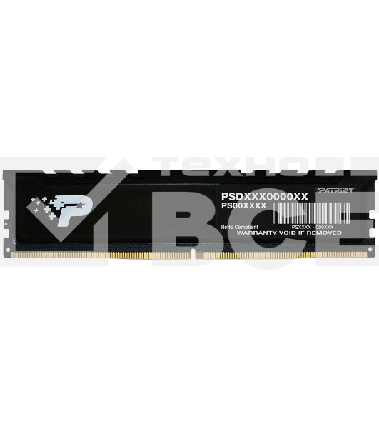 Оперативная память Patriot Signature Premium, DDR5, 16GB (1x16 GB), 4800 MHz, CL40, радиатор, черный