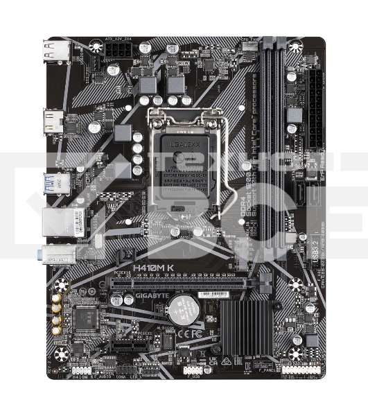 Материнская плата Gigabyte H410M K 2.0, LGA 1200, Intel Q470, 2xDDR4, 2xSATA, 1xM.2, 1xPCIe 3.0 x16, 1xPCIe x1, 1xHDMI, 1x 1Gb LAN, 2xUSB-A 3.2 Gen 1, 4xUSB-A 2.0, 3x3.5 мм, 7.1, mATX