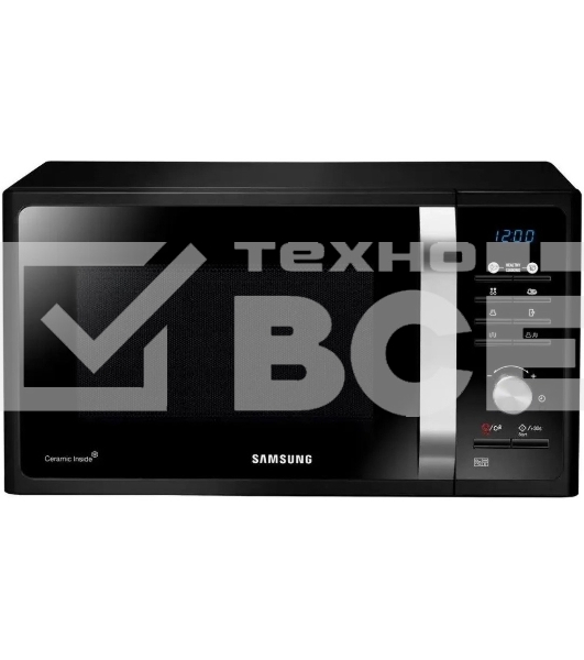 Микроволновая печь Samsung MG23F301TAK/OL чёрный, 23 л, 800 Вт, переключатели - кнопки/ поворотный механизм