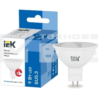 Лампа светодиодная IEK LLE-MR16-9-230-65-GU5 MR16 софит 9Вт 230В 6500К GU5.3