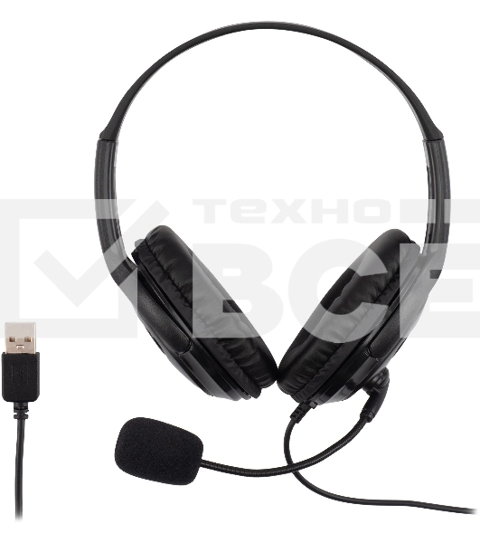 Наушники с микрофоном Oklick HS-M400 черный 1.8м накладные оголовье