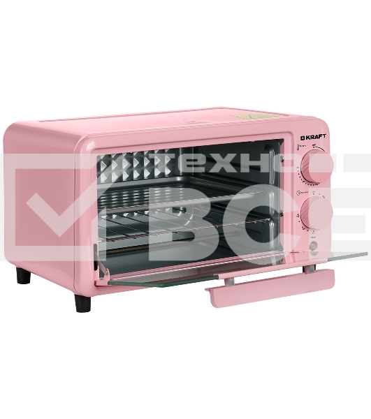 Мини-печь Kraft KFC-MO 90 HP 9 л, 600 Вт, розовый