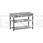 Банкетка ЗМИ Торонто 23S каркас черный, сиденье серый БТ23СЧС, фото 1