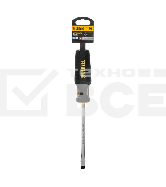 Отвертка Denzel SL8x150 мм, S2, 3к рукоятка
