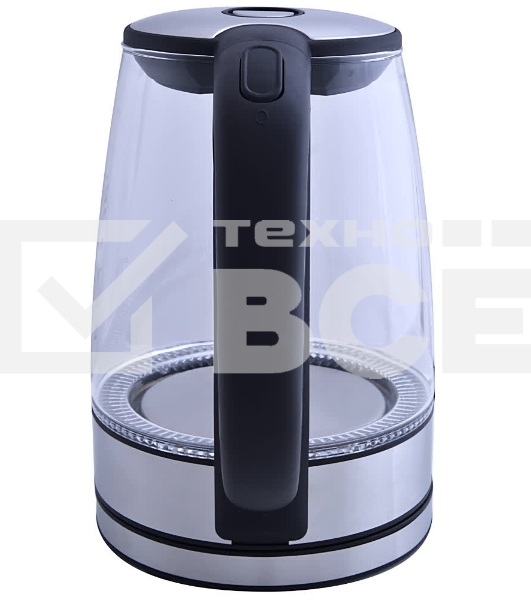 Чайник электрический Centek CT-0030 черный стекло 1.7 л, 2200 Вт, внутр. LED подсветка, защита от вкл б/воды