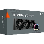 Система охлаждения Water Cooling System PCCooler DE360 MAX BK (300W, 360мм, Black, ARGB Pump, Fans: 3x120мм, 66CFM, 34.3dBA, 2200RPM/Pump height 54мм, 15dBA, 2600RPM, Rad thickness 27мм/S: 1851, 1700, 1200, 115X, AM5, AM4, AM3), фото2