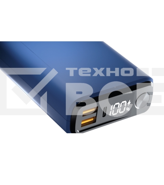 Портативный аккумулятор OLMIO QS-30, 30000mAh, 22.5W, QuickCharge3.0/PowerDelivery, LCD, темно-синий