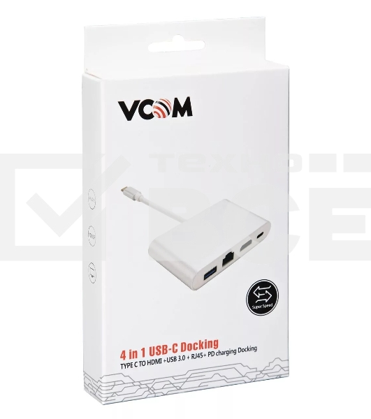 Кабель-адаптер USB3.1 Type-CM-->HDMI+USB3.0+RJ45+PD charging  VCOM <CU455> Кабель-адаптер USB3.1 Type-CM-->HDMI+USB3.0+RJ45+PD charging  VCOM <CU455>