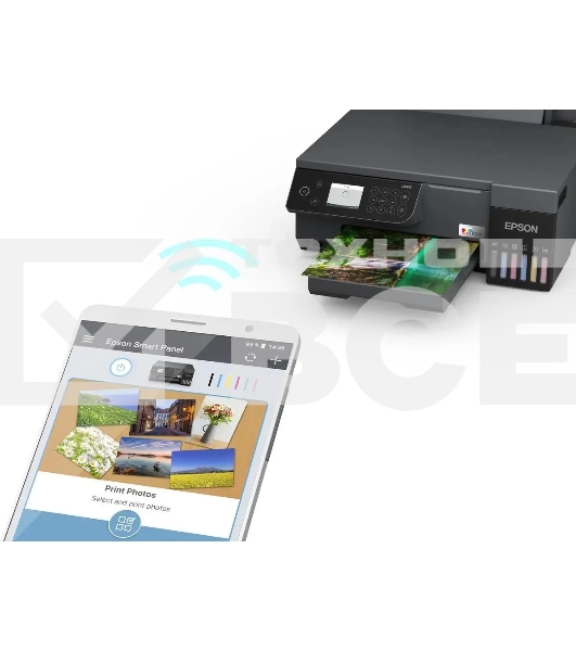 МФУ струйный Epson EcoTank L8100 (C11CK94***), A4, цветной, печ. до 8 стр/мин., 5760 x 1440 dpi (печ.), 1200x4800dpi (скан.), USB, Wi-Fi
