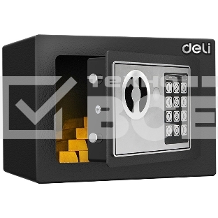 Сейф Deli ET510 230x 170x 170 мм, ключевой, электронный, черный/серебристый