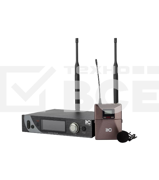 Радиосистема ITC T-530B UHF одноканальная с одним петличным микрофоном, LCD дисплей, True Diversity, частотный диапазон 470-510 MHz.