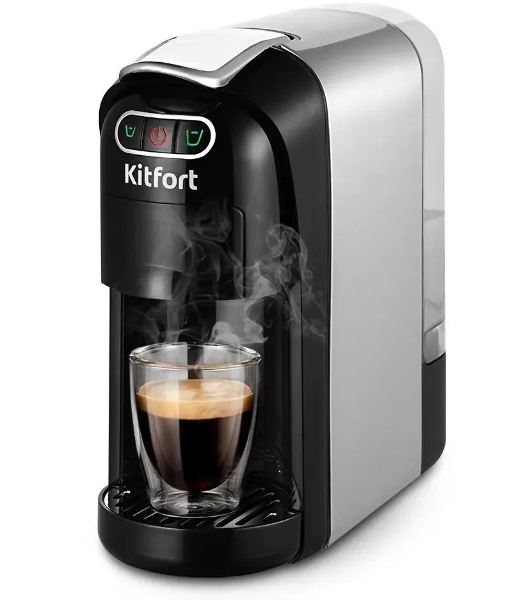 Кофемашина Kitfort КТ-7508 1400Вт серебристый/черный