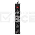 Сетевой фильтр Sven SF-05E 3,0 м (5 розеток с защитными шторками) черный, цветная коробка, фото2