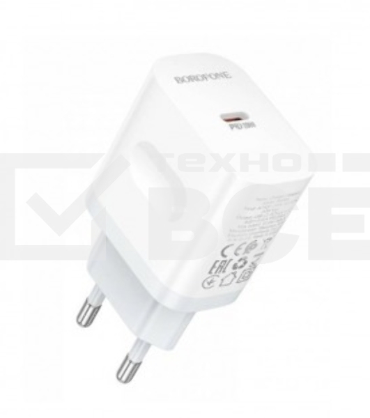 Сетевое зарядное устройство BOROFONE (6941991121357) BA99A СЗУ 1Type-C 3.0A PD 20W, белый