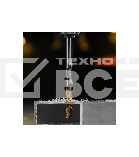 Сверло спиральное по металлу Denzel 6,5 x 100 мм, Р6М5, Golden Tip