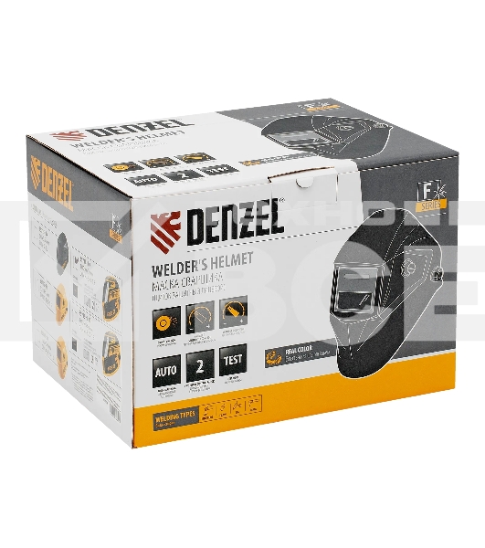 Щиток защитный лицевой (маска сварщика) Denzel F9, см. окно 100x60, Real Color, DIN 4-8/9-13