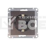 Механизм розетки 1-м СП AtlasDesign с заземл. защ. шторки 16А мокко SchE ATN000645, фото 1