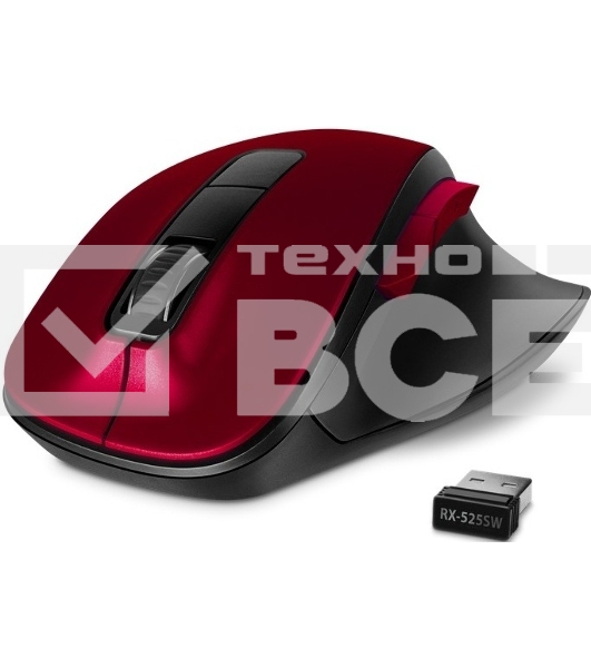 Мышь беспроводная SVEN RX-525SW красная (бесшумн. кл., 5+1кл. 600-1400DPI, Soft-touch, блист.)