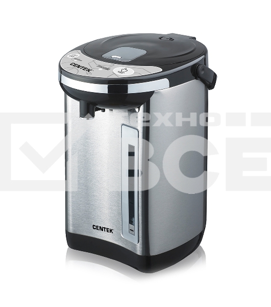 Термопот Centek CT-1084 сталь, 6.0 л, 750 Вт, 2 способа подачи воды, двойная защита от перегрева