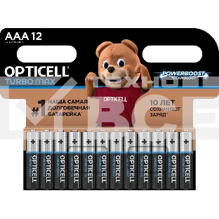 Батарея Opticell Turbo MAX LR03 AAA (12шт) блистер