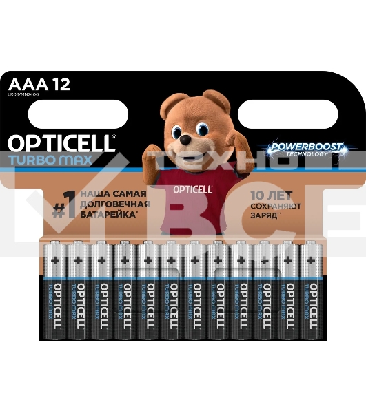 Батарея Opticell Turbo MAX LR03 AAA (12шт) блистер