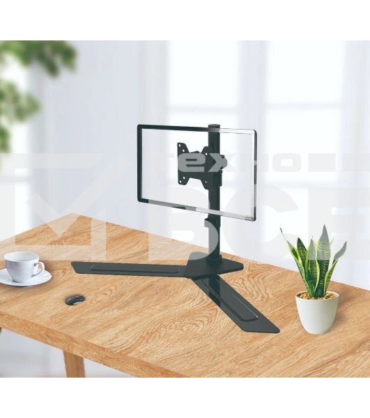 Настольная подставка для одного монитора 14'-32', VESA 75x75, 100x100, макс. нагрузка 10 кг, наклон -30°/+30°, поворот -90°/+90°, вращение 360°, черный