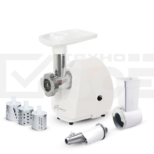 Мясорубка электрическая Бриз М 21.22 белый, 1000 Вт, 1.3 кг/мин, защита от перегрузки, насадки - 3