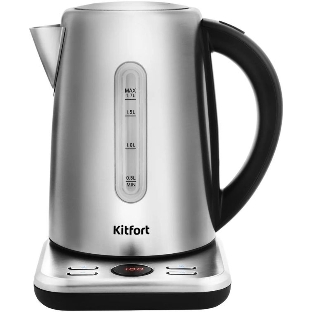 Чайник электрический Kitfort КТ-661 1.7л. 2200Вт черный/серебристый (корпус: металл)