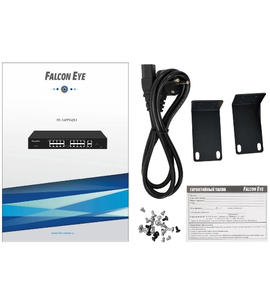 Коммутатор Falcon Eye FE-16FPG2S1, 16×100 Мбит/с PoE + 2×1 Гбит/с Uplink, неуправляемый