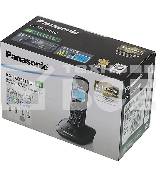 Телефон Panasonic KX-TG2511RUN (платиновый) {АОН, Caller ID,спикерфон на трубке,переход в Эко режим одним нажатием}
