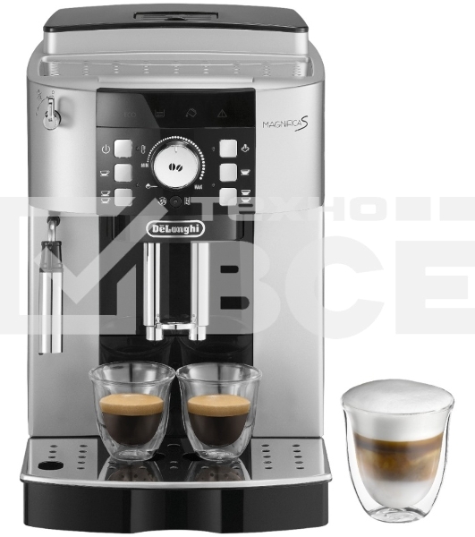 Кофемашина автоматическая DeLonghi ECAM 21.117.SB серебристый/черный, исп. кофе - зерновой/молотый, 1.8 л, 1450 Вт, 15 бар