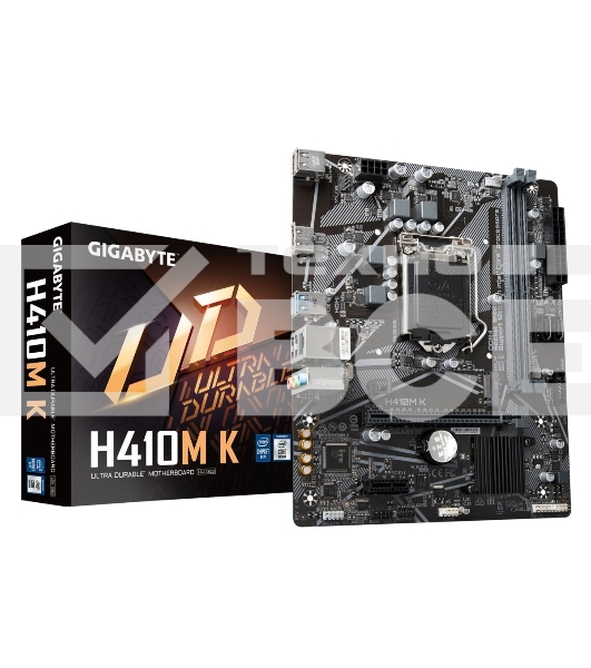 Материнская плата Gigabyte H410M K 2.0, LGA 1200, Intel Q470, 2xDDR4, 2xSATA, 1xM.2, 1xPCIe 3.0 x16, 1xPCIe x1, 1xHDMI, 1x 1Gb LAN, 2xUSB-A 3.2 Gen 1, 4xUSB-A 2.0, 3x3.5 мм, 7.1, mATX