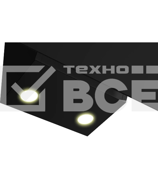 Вытяжка каминная Hotpoint HPHV 63LT BL, кнопочное управление, Черный