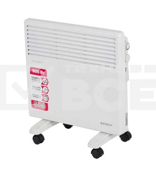 Конвектор Engy EN-500 Standard, белый, 500 Вт, 10 м2, термостат