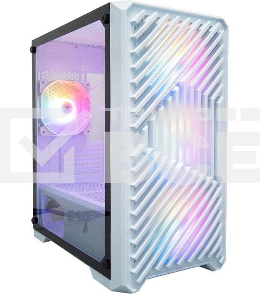 Компьютерный корпус 1STPLAYER TRILOBITE T5 ARGB белый / mATX / 4x120мм ARGB fans / T5-WH-4F7-W