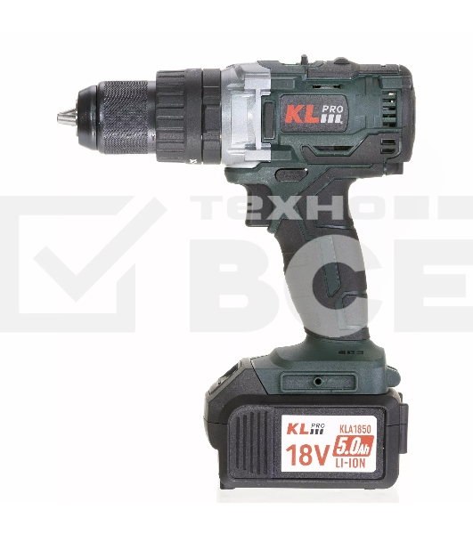 Профессиональный ударный бесщеточный шуруповерт Klpro KLDM18B-50 (18В, Li-ion-2шт, 5.0А·ч, 60Нм, ручка, З/У-4А,в кейсе)
