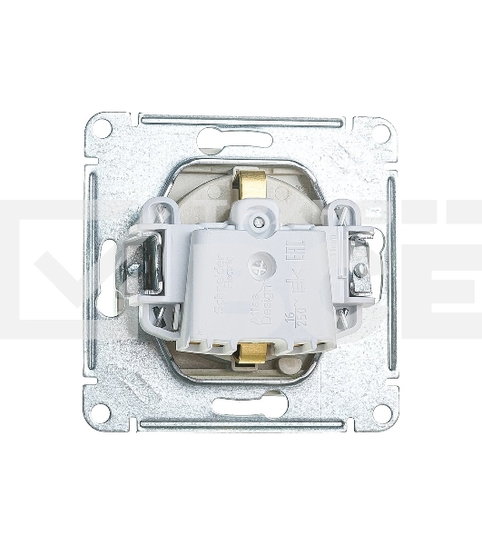 Механизм розетки 1-м СП AtlasDesign 16А IP20 с заземл. защ. шторки с крышкой алюм.