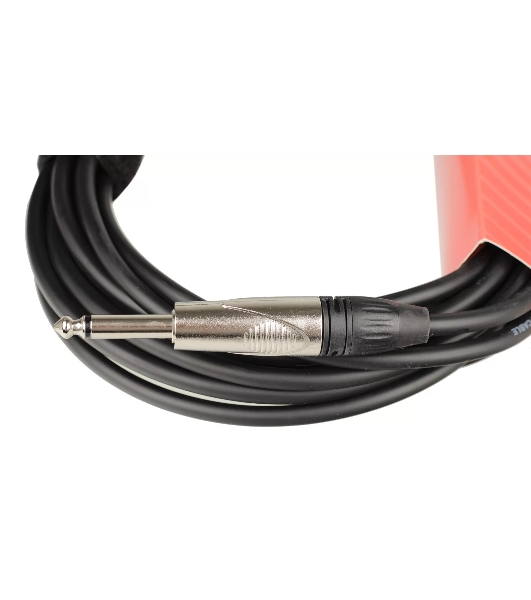Кабель гитарный FORCE FGC-09/6L1/4' TS Jack - 1/4' TS Jack угловой, высококачественный, малошумящий с проводниками из безкислородной меди OFC, диаметр 6 мм, профессиональные металлические разъемы, длина 6 м