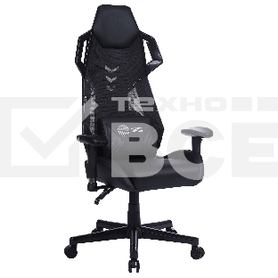 Кресло игровое Cactus CS-CHR-090BL черный, сиденье черный, эко.кожа, крестовина пластик, пластик черный