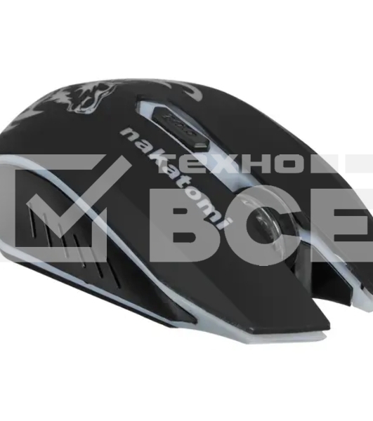 Мышь беспроводная Nakatomi MROG-15U черный, 1600 dpi, радиоканал, USB, кнопки - 6